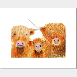 SCoTTiSH HiGHLaND CoWs ' We 3 CooS ' Posters and Art